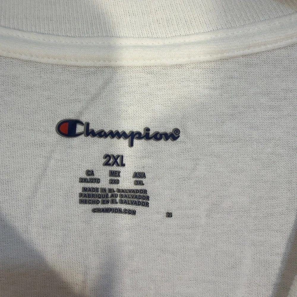 Champion Men's Crewneck T-shirt White With Summer Vibes Vacation Print 2XL White - Picture 4 of 8